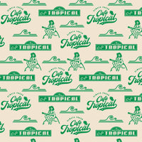Schitt's Creek- Cafe Tropical Signs - Cream -Cotton-FULL 8 YARD BOLT