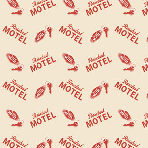 Schitt's Creek- Motel and Keys - Cream -Cotton-FULL  8 YARD BOLT
