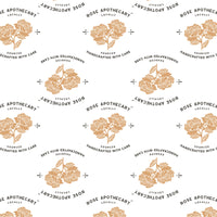 Schitt's Creek- Rose Apothecary Logo -White -Cotton-FULL 8 YARD BOLT