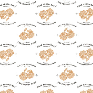 Schitt's Creek- Rose Apothecary Logo -White -Cotton-FULL 8 YARD BOLT