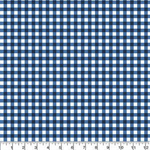 Printed  Indigo  Gingham Fabric - 65 %Poly  35%Cotton