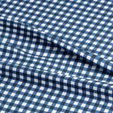 Printed  Indigo  Gingham Fabric - 65 %Poly  35%Cotton