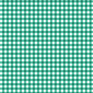 Printed  Green  Gingham Fabric - 65 %Poly  35%Cotton