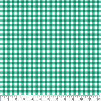 Printed  Green  Gingham Fabric - 65 %Poly  35%Cotton