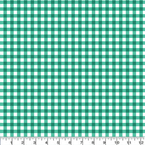 Printed  Green  Gingham Fabric - 65 %Poly  35%Cotton