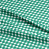 Printed  Green  Gingham Fabric - 65 %Poly  35%Cotton