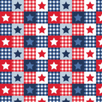 1 Yard Pre-cut -Stars In Blocks- Cotton