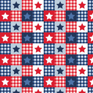 1 Yard Pre-cut -Stars In Blocks- Cotton