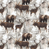 Misty Mountain Collection-Majestic Beasts-100% Cotton-Soft Brown
