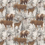 Misty Mountain Collection-Majestic Beasts-100% Cotton-Dark Brown