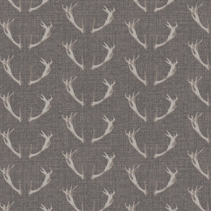 Misty Mountain Collection-Antlers-100% Cotton-Soft  Grey