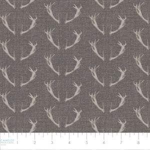 Misty Mountain Collection-Antlers-100% Cotton-Soft  Grey