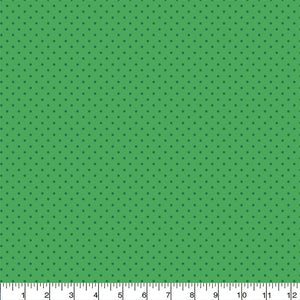 Printed  GREEN  Swiss Dot   Fabric - 65 %Poly  35%Cotton