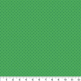 Printed  GREEN  Swiss Dot   Fabric - 65 %Poly  35%Cotton