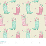 Rodeo Rose Collection-Boots in Bloom-Cream-100% Cotton-21240302-01