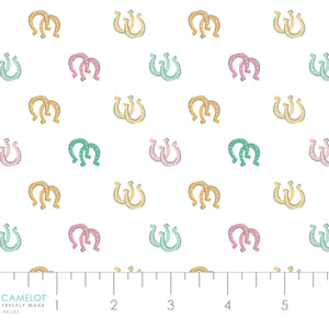 Rodeo Rose Collection-Lucky Horseshoes-White-100% Cotton-21240304-01