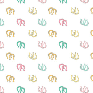 Fleece and Flannel 2025 Catalog-Lucky Horseshoes-White-Cotton Flannel-21240304B-01