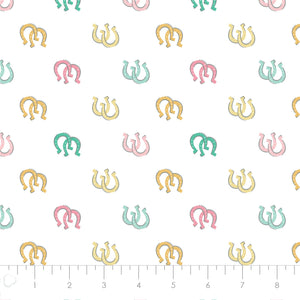 Fleece and Flannel 2025 Catalog-Lucky Horseshoes-White-Cotton Flannel-21240304B-01