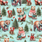 Merry Beary Collection-Solstice Snuggles-Light Aqua-100% Cotton-21240401-02