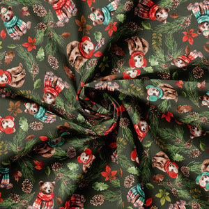 Merry Beary Collection-Cozy Cubs-Dark Green-100% Cotton-21240402-02