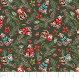 Merry Beary Collection-Cozy Cubs-Dark Green-100% Cotton-21240402-02