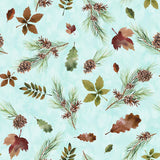 Merry Beary Collection-Forest Treasures-Light Aqua-100% Cotton-21240403-02