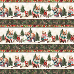 Merry Beary Collection-Woodland Stripe-Multi-100% Cotton-21240404-01