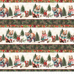 Merry Beary Collection-Woodland Stripe-Multi-100% Cotton-21240404-01