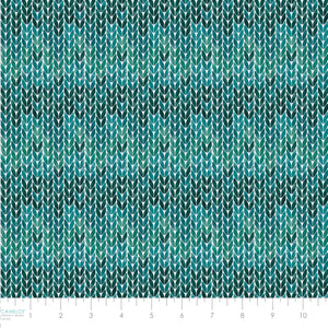 !Merry Beary Collection-Knit Texture-Aqua-100% Cotton-21240407-02
