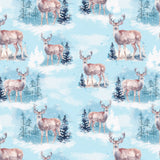 Winter Land Collection-Winter Deer Scene-Light Blue-21240603-01
