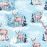 Winter Land Collection-Winter Deer Scene-Light Blue-21240603-01