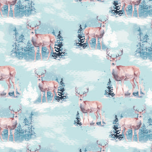 Fleece and Flannel 2025 Catalog-Winter Deer Scene-Light Blue-Fleece-21240603A-01