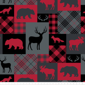 Fleece and Flannel 2025 Catalog-Woodland Patchwork-Red-Fleece-21250101A-01