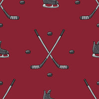 North of Ordinary Collection-Hockey Anthem-Crimson-100% Cotton-21250105-01