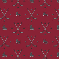 North of Ordinary Collection-Hockey Anthem-Crimson-100% Cotton-21250105-01