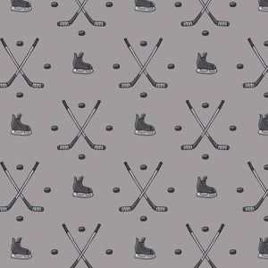 North of Ordinary Collection-Hockey Anthem-Grey-100% Cotton-21250105-02