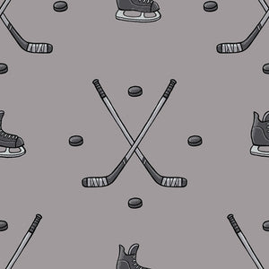 North of Ordinary Collection-Hockey Anthem-Grey-100% Cotton-21250105-02
