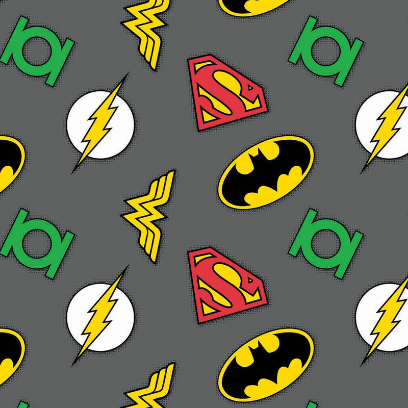 Main DC Comics Logo - Printed Flannel by DC Comics- Grey