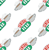 Friends -Central Perk Diagonal- White- Cotton-23720207WM01
