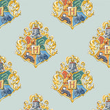 Harry Potter - Wizarding World  - 2 Yard Cotton Cut - Watercolor Crest - Yellow