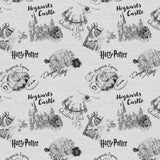 Harry Potter Stamps Collection-Wizarding Sketches-Grey-100% Cotton-23800922-01