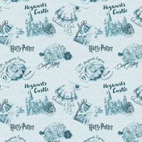 Harry Potter Stamps Collection-Wizarding Sketches-Blue-100% Cotton-23800922-02