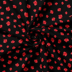 Oh Canada Collection-Maple Leaves-Black-100% Cotton-36250103-02