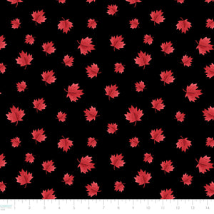 Oh Canada Collection-Maple Leaves-Black-100% Cotton-36250103-02
