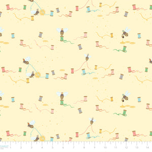 Quilting Bees Collection-Bee Thready-Light Yellow-100% Cotton 37230204-02