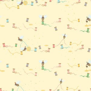 Quilting Bees Collection-Bee Thready-Light Yellow-100% Cotton 37230204-02