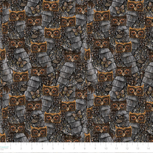 Crafted Cabin Collection-Barnyard Owls-Multi-Quilting Fabrics-49240101-01