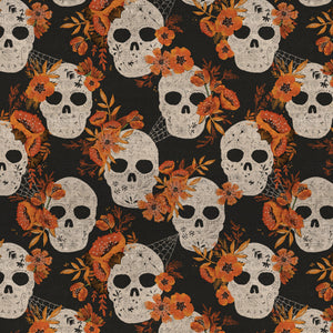 Wicked Garden Collection-Sophisticated Skulls-Black-100% Cotton-49240303-01
