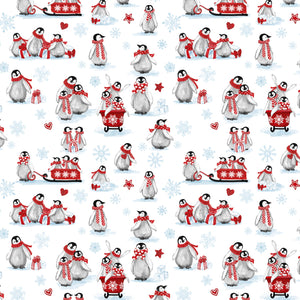 Penguin Party Collection-Snow Day-White-100% Cotton-49240403-01