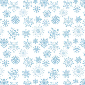 Penguin Party Collection-Frolicking Snowflakes-White-100% Cotton-49240406-01